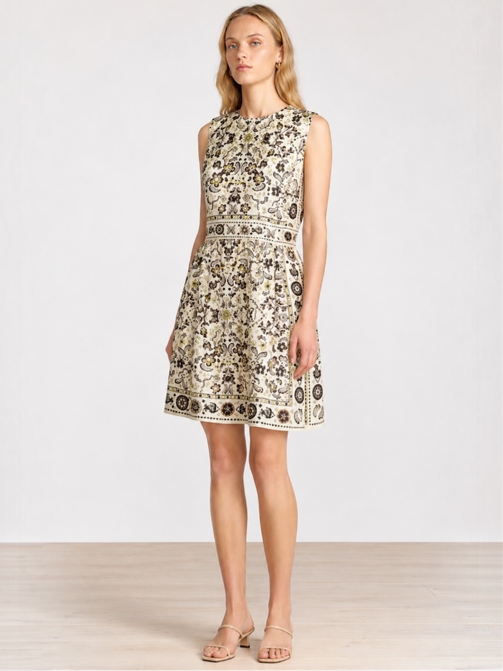 Tory Burch Pisces Dream Print Silk Dress Ivory Floral Luxury Designer Size 2